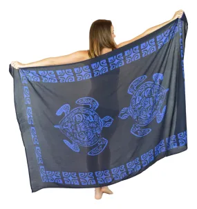 Turtle Sarong | Blue & Black | Sarong Cover up | Pareo