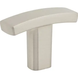 1-1/2" OVERALL LENGTH SATIN NICKEL SQUARE THATCHER CABINET "T" KNOB #859T-SN