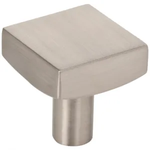 1-1/8" Overall Length Satin Nickel Square Dominique Cabinet Knob #845SN