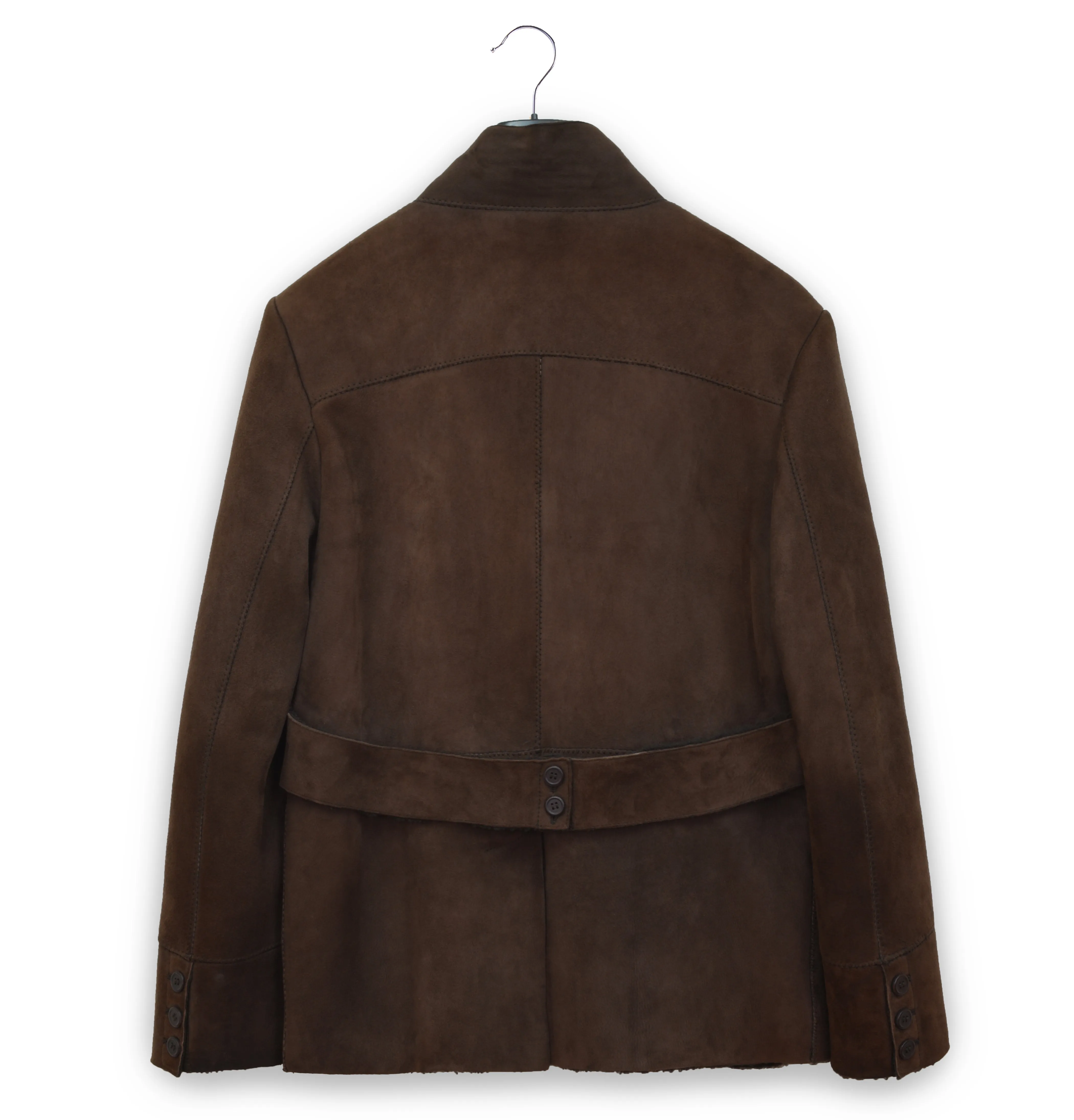 1999 High Neck Sport Jacket with Nylon Trims in Shearling