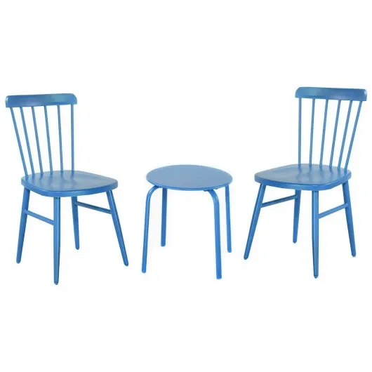 3 pcs Bistro Steel Table and Chair - Blue