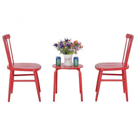 3 pcs Bistro Steel Table and Chair - Red