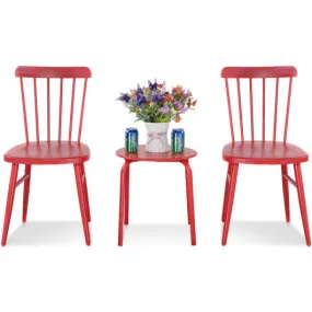 3 pcs Bistro Steel Table and Chair - Red