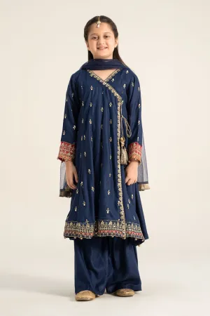 3 Piece Embroidered Linen Suit | MKD-W24-08