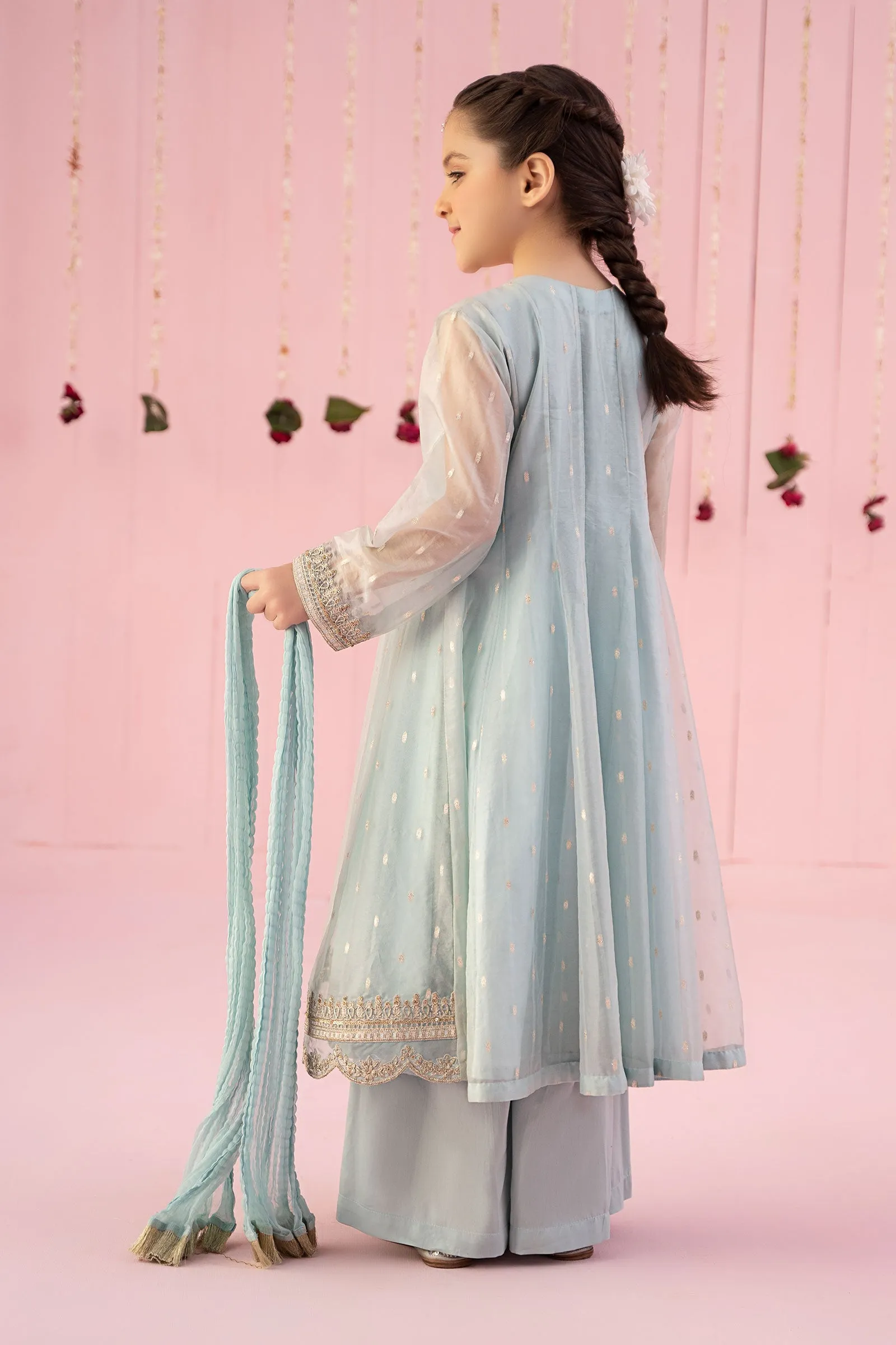 3 Piece Embroidered Organza Suit | MKS-EF24-19