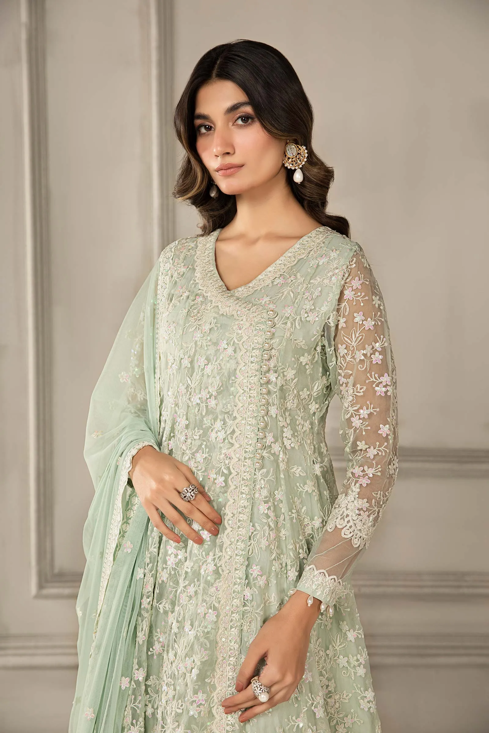 3 Piece Embroidered Organza Suit | SF-EF24-09