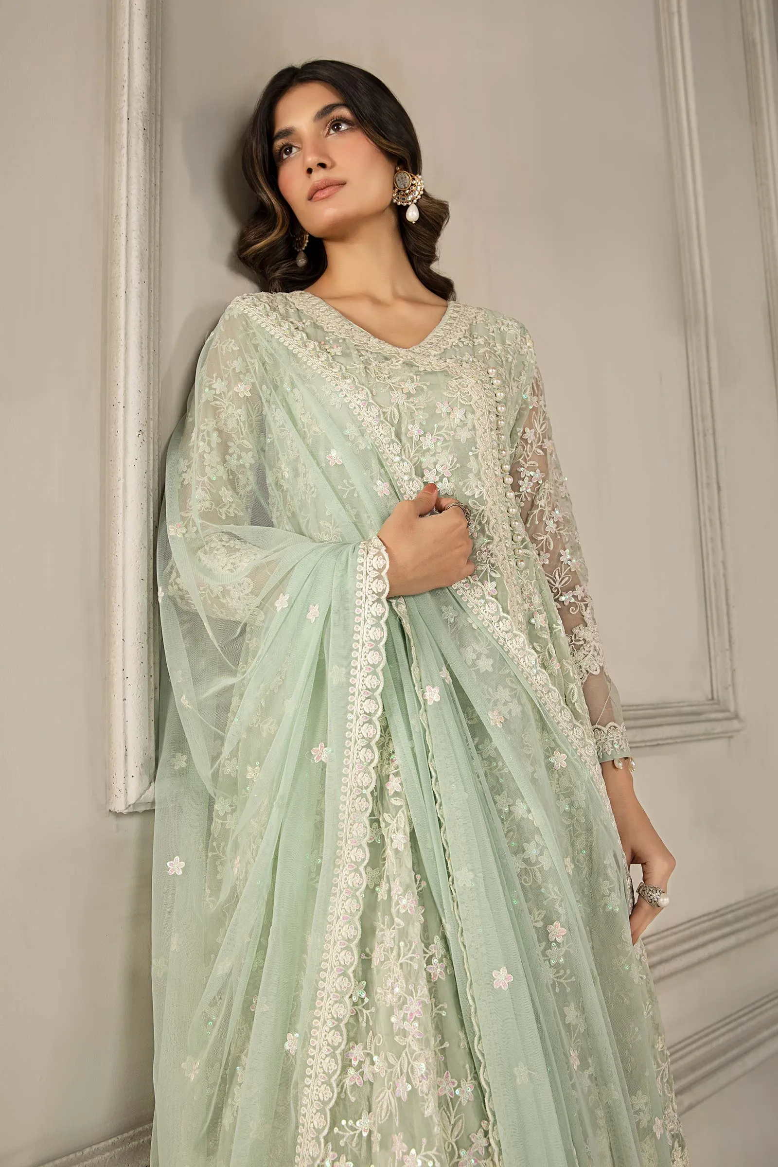 3 Piece Embroidered Organza Suit | SF-EF24-09