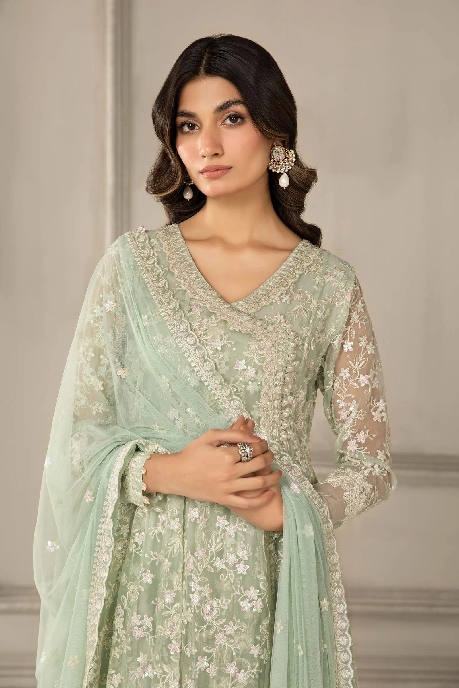 3 Piece Embroidered Organza Suit | SF-EF24-09