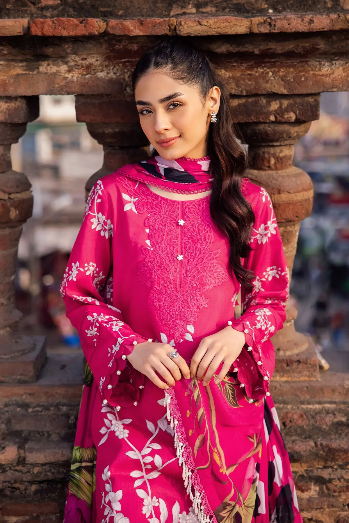 3 Piece Unstitched Embroidered Suit | 310-A