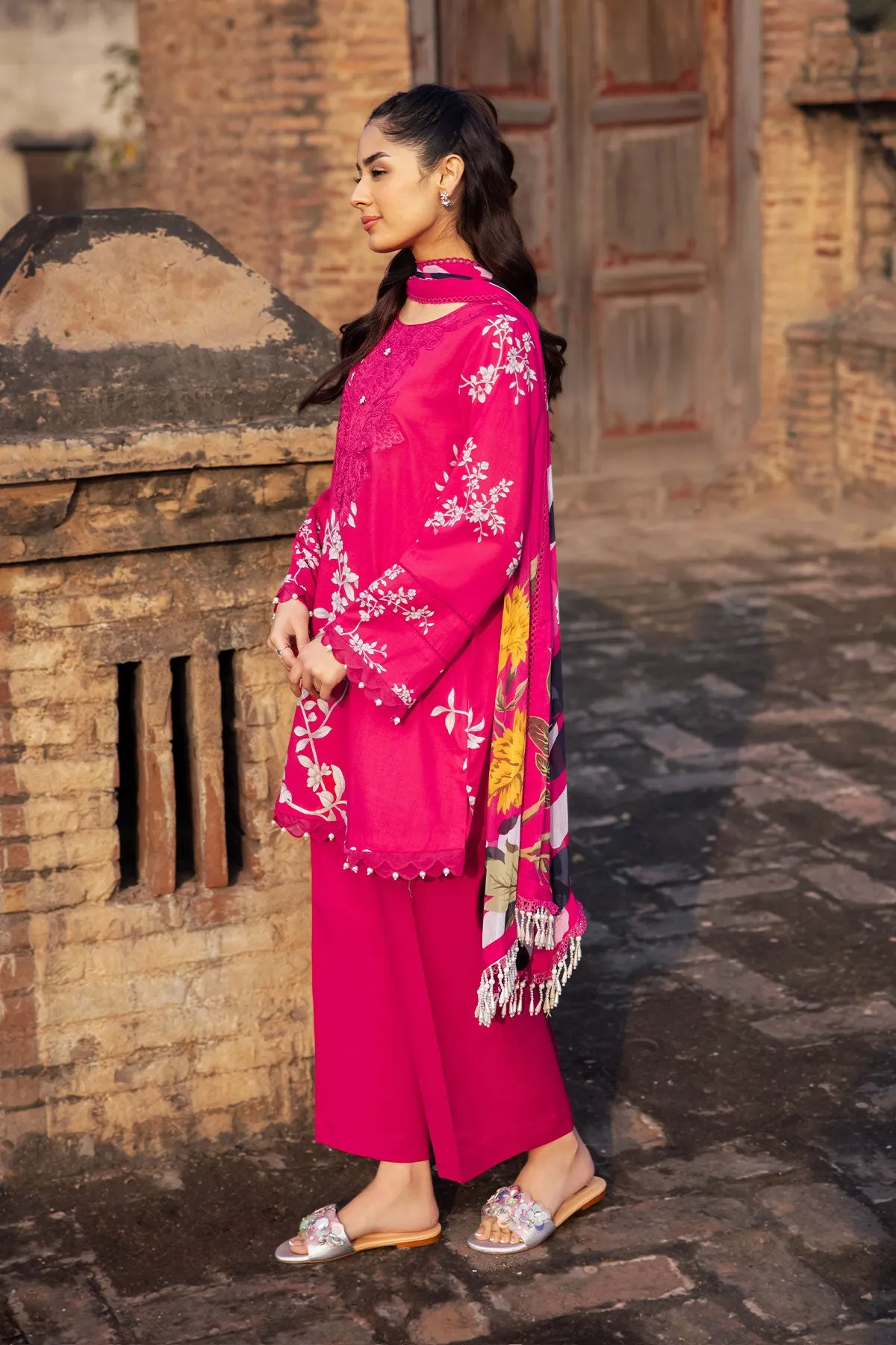 3 Piece Unstitched Embroidered Suit | 310-A