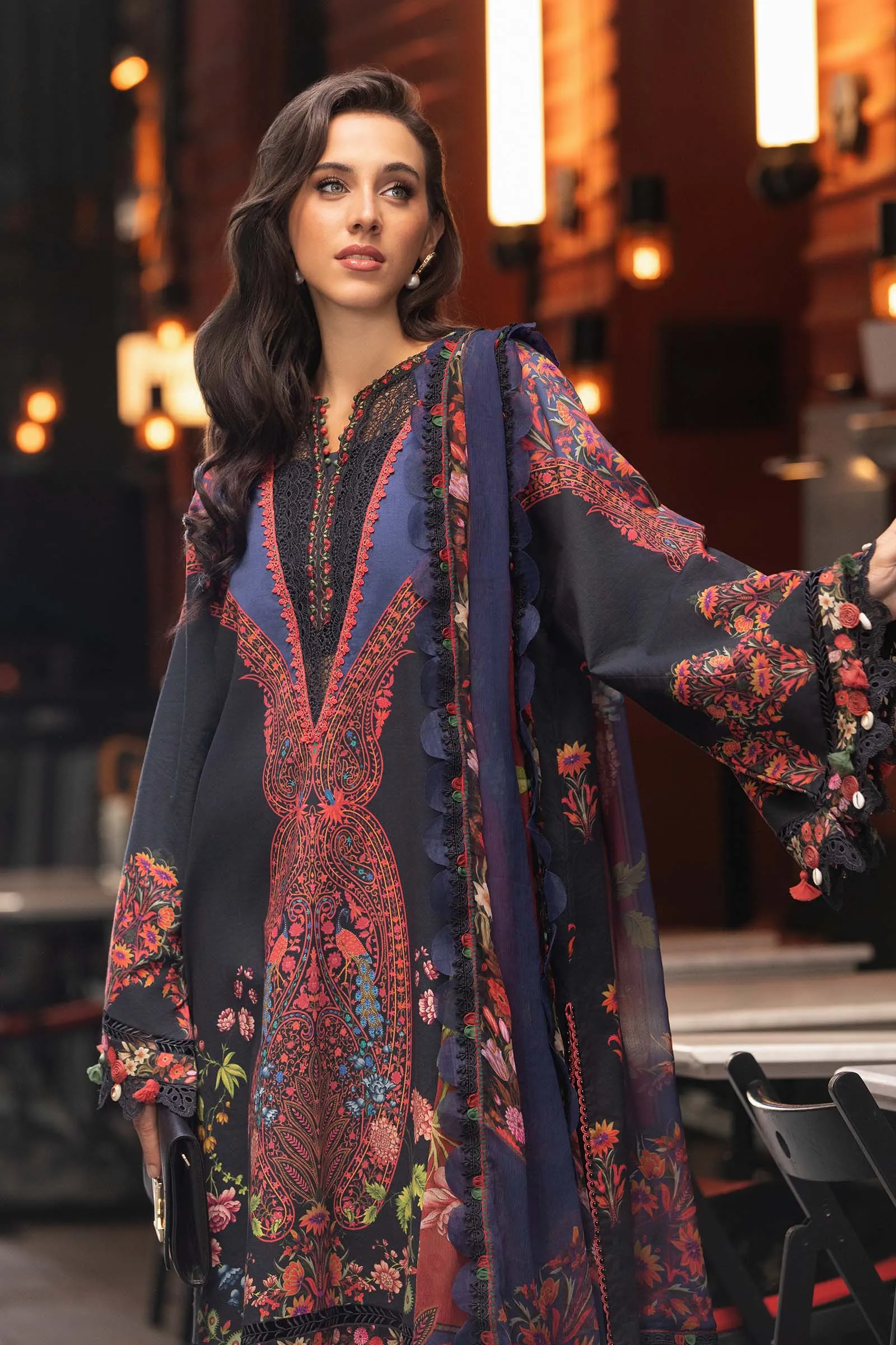 3 Piece Unstitched Printed Cambric Suit | MPT-2304-B