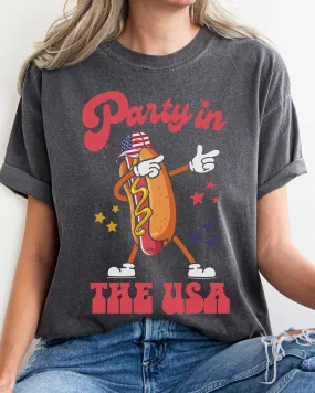 4th of July Comfort Colors® Shirt, Party In The USA Women's T-Shirt, Garment Dyed, Retro Inspired T-Shirt, Boho T-Shirt