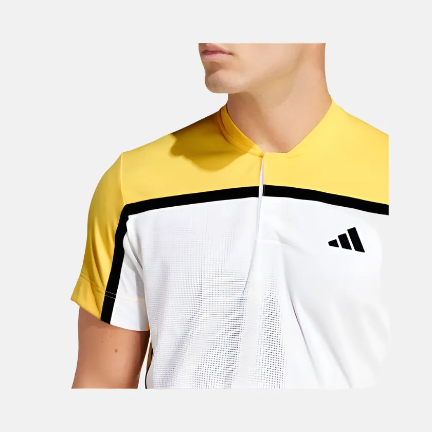 Adidas Tennis Heat.Rdy Pro Freelift Henley Men's Polo Tennis T-shirt -White/Spark