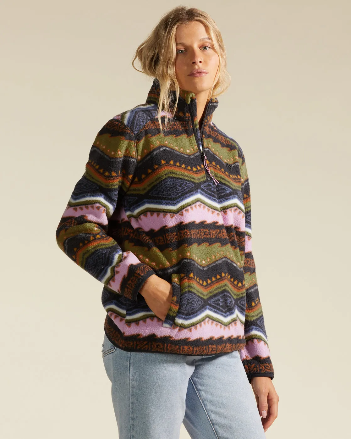 A/Div Boundary Mock 3 Half-Zip Pullover Sweatshirt - Black Multi