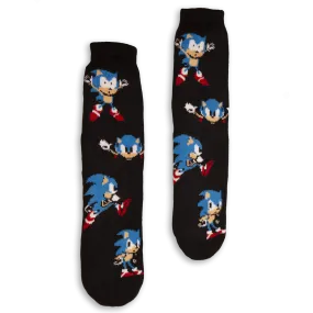 Adult's Sonic Long Slipper Socks with Gripper Bottoms