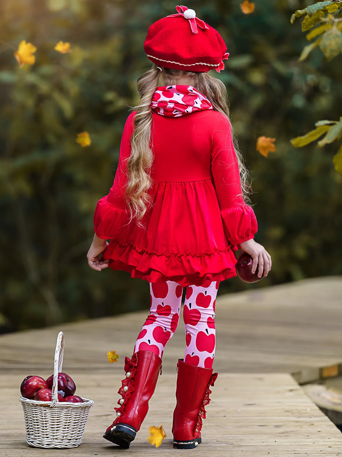 Apple Vision Tunic, Leggings and Scarf Set