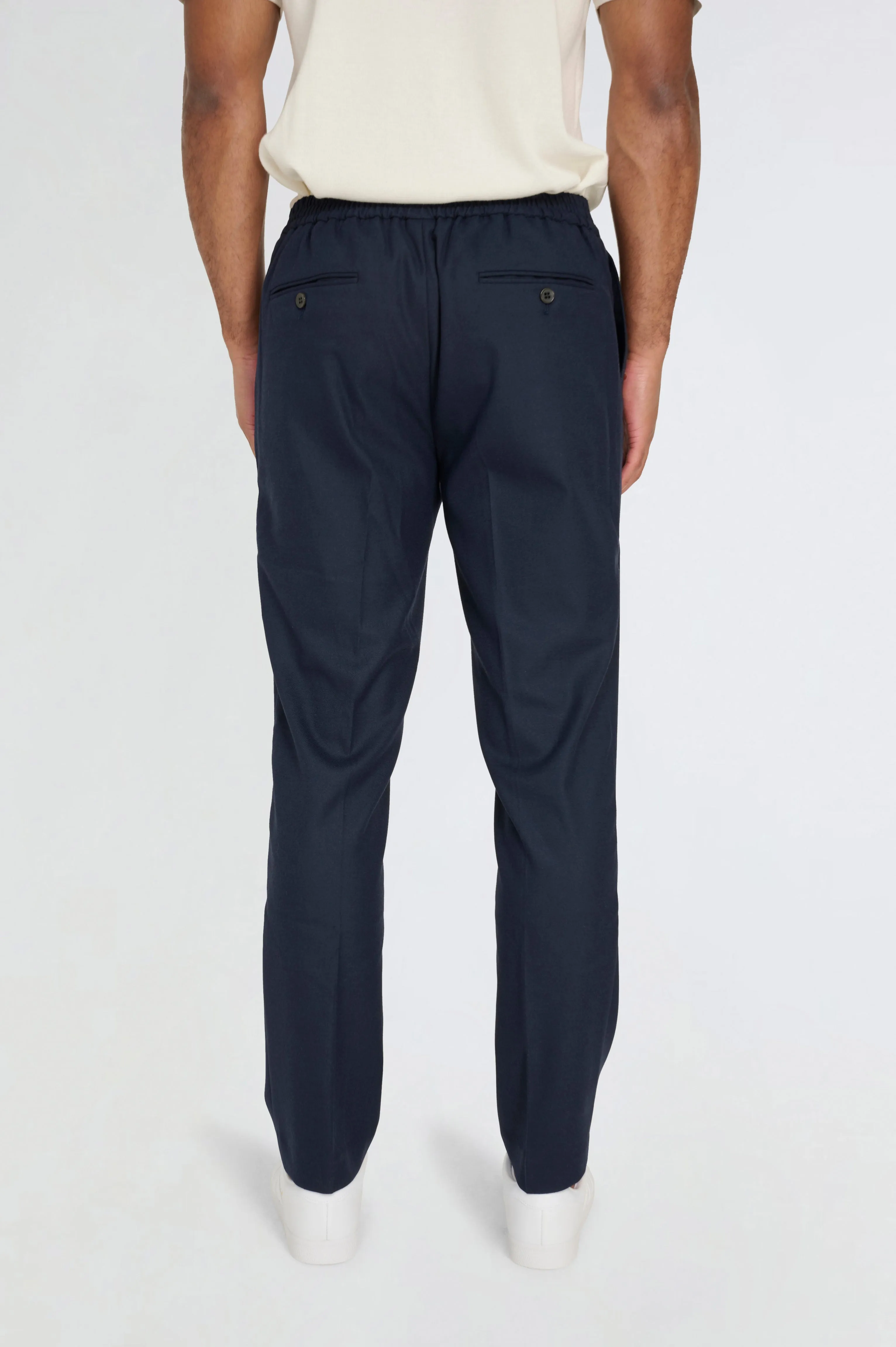 Arthur Flannel Trousers in Navy