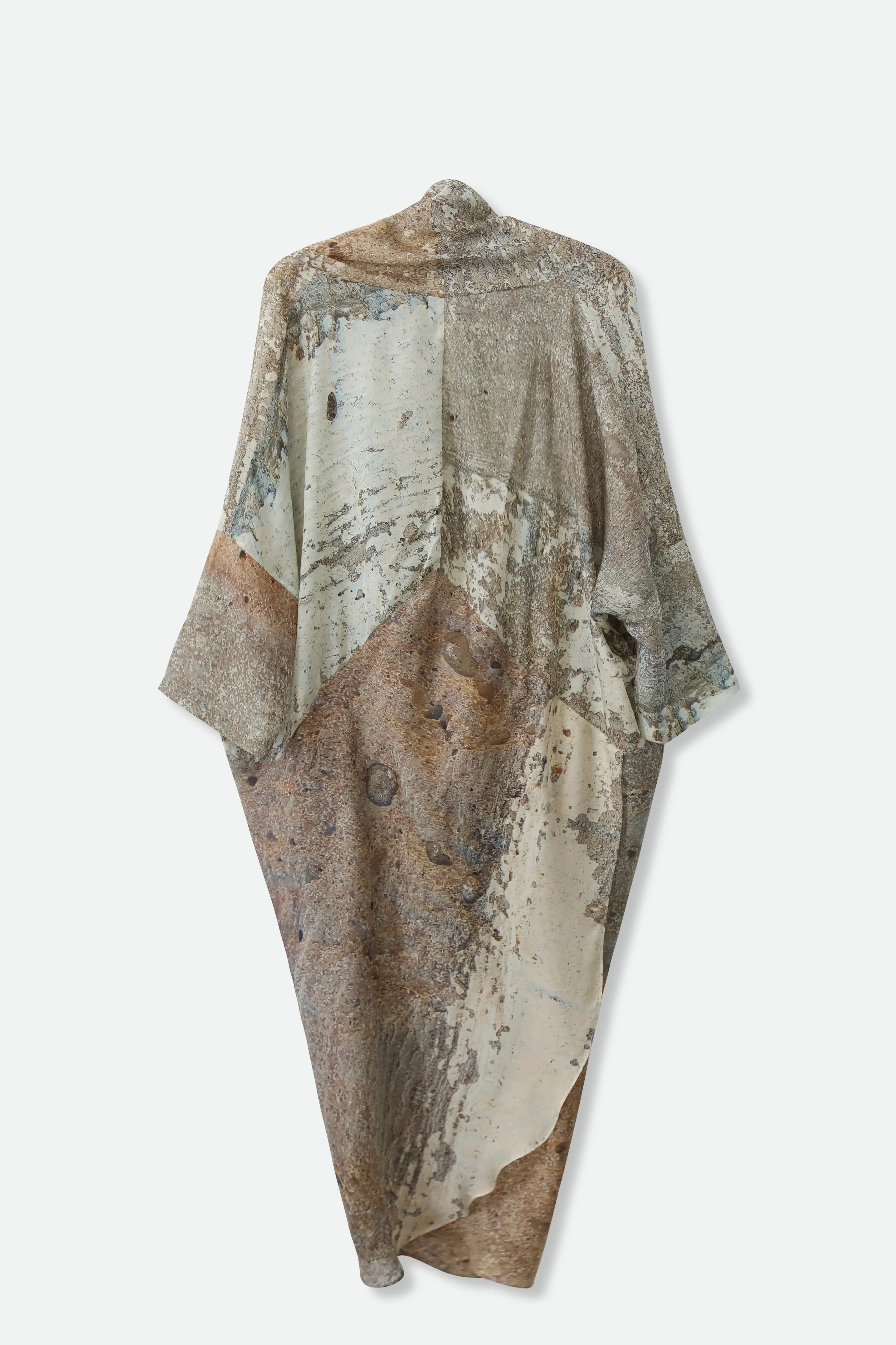 ATHENA CAPE WRAP IN PRINTED SILK VOILE NEUTRAL-BEIGE