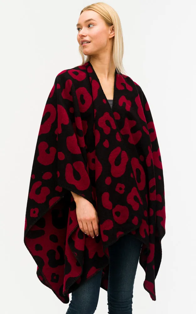 BAAP7626 Animal Print Cape Shawl