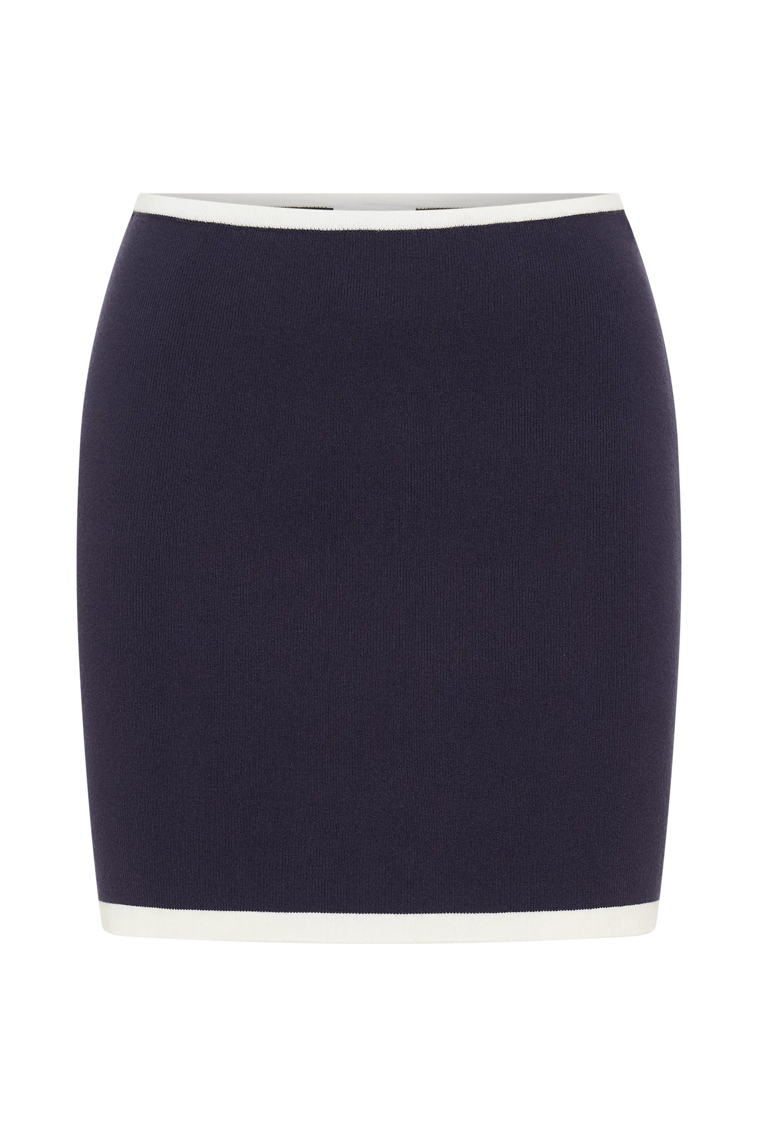 Becky Contrast Knit Mini Skirt - Navy & Ivory