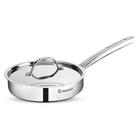 Bergner TriPro TriPly 22 cm Sauté Pan, 2 L Capacity, Stainless Steel Lid, For Curry/Stir-Fry/Deep-Fry/Sauté/Roast, Heat Resistant Handle, Smooth Finished Surface, Induction & Gas Ready, 5-Year Warranty