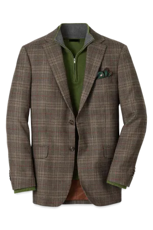 Brown Wool Plaid Single Breasted Notch Lapel Jacket