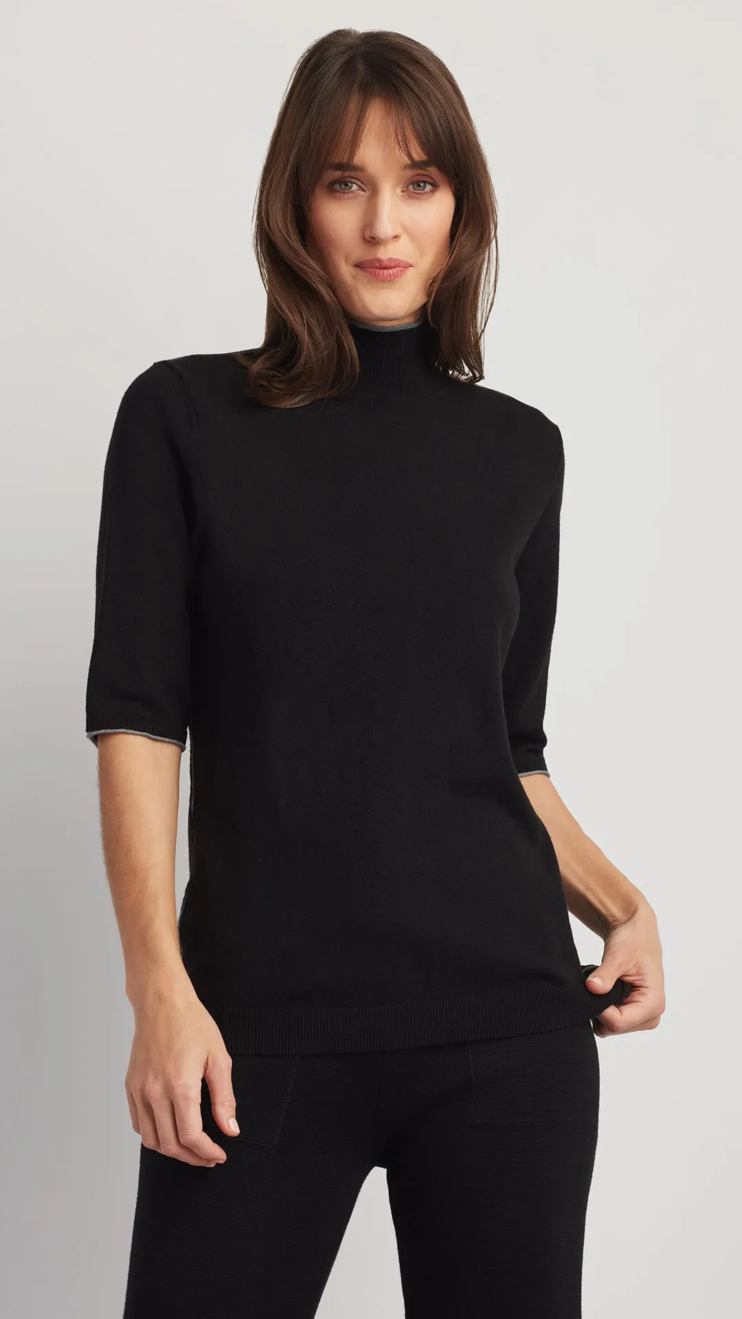 CARLEE MOCK NECK SWEATER TEE