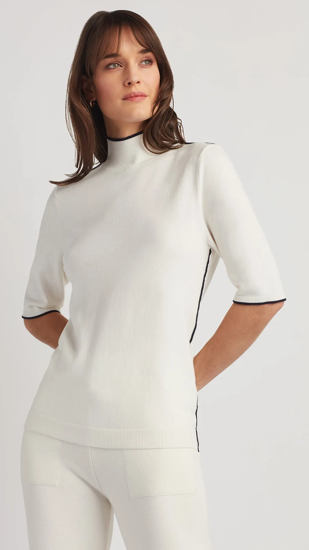 CARLEE MOCK NECK SWEATER TEE