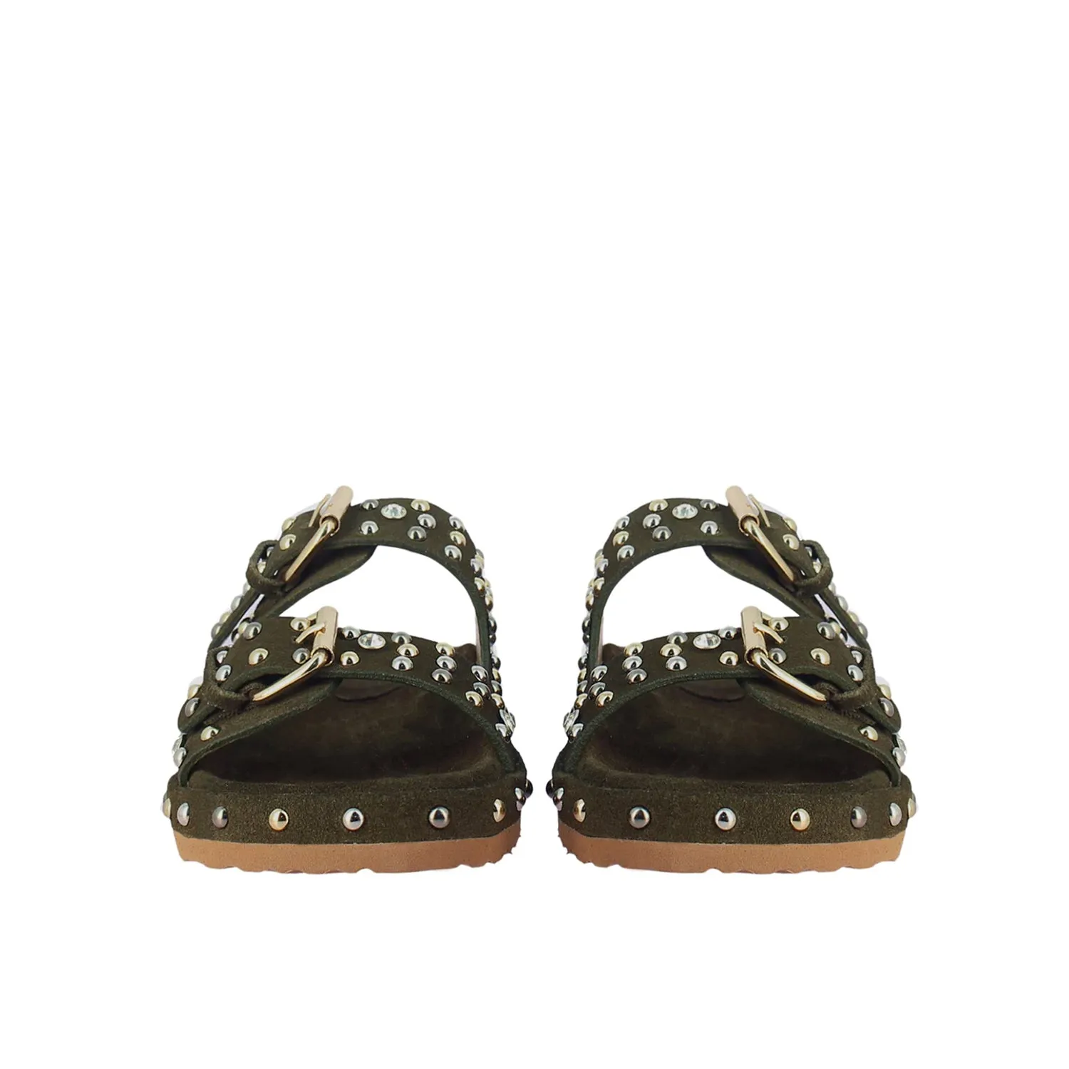 Chloe Studded Double Buckle Sandal