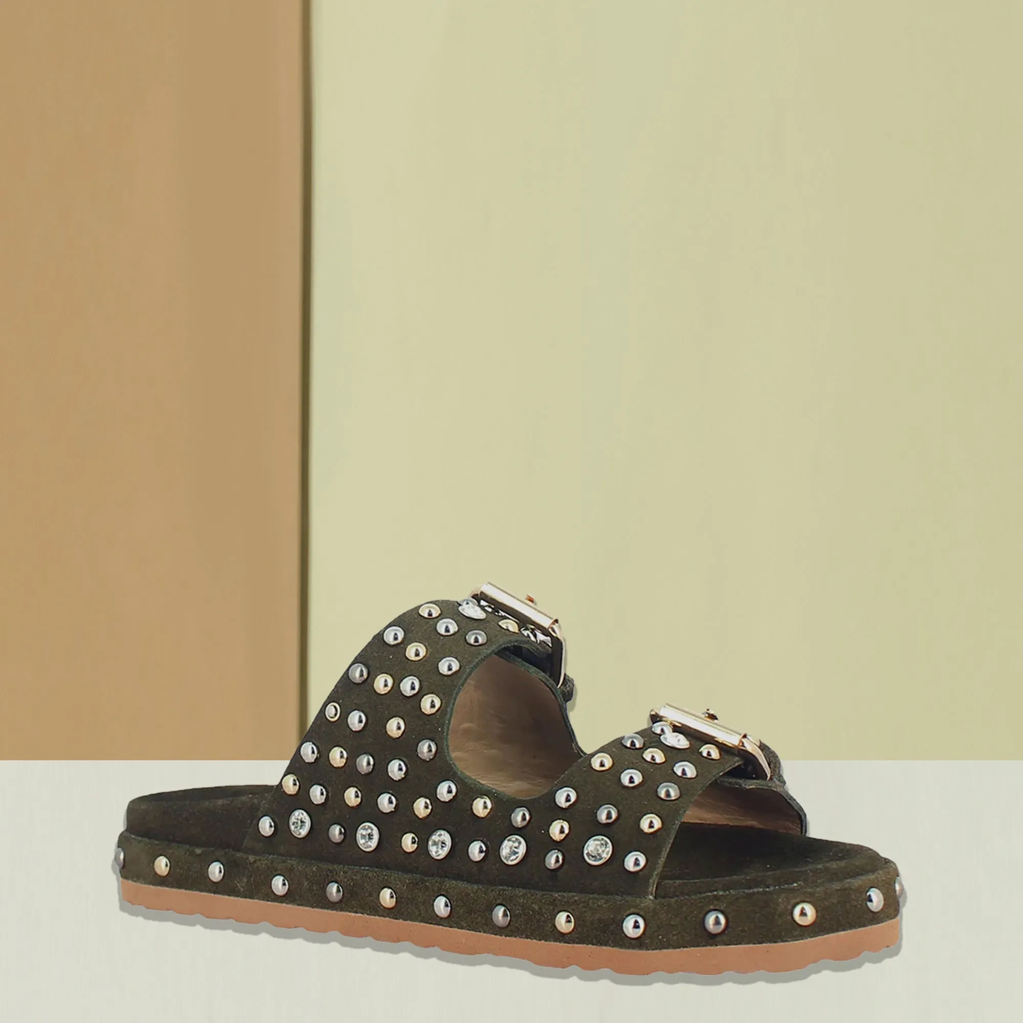 Chloe Studded Double Buckle Sandal