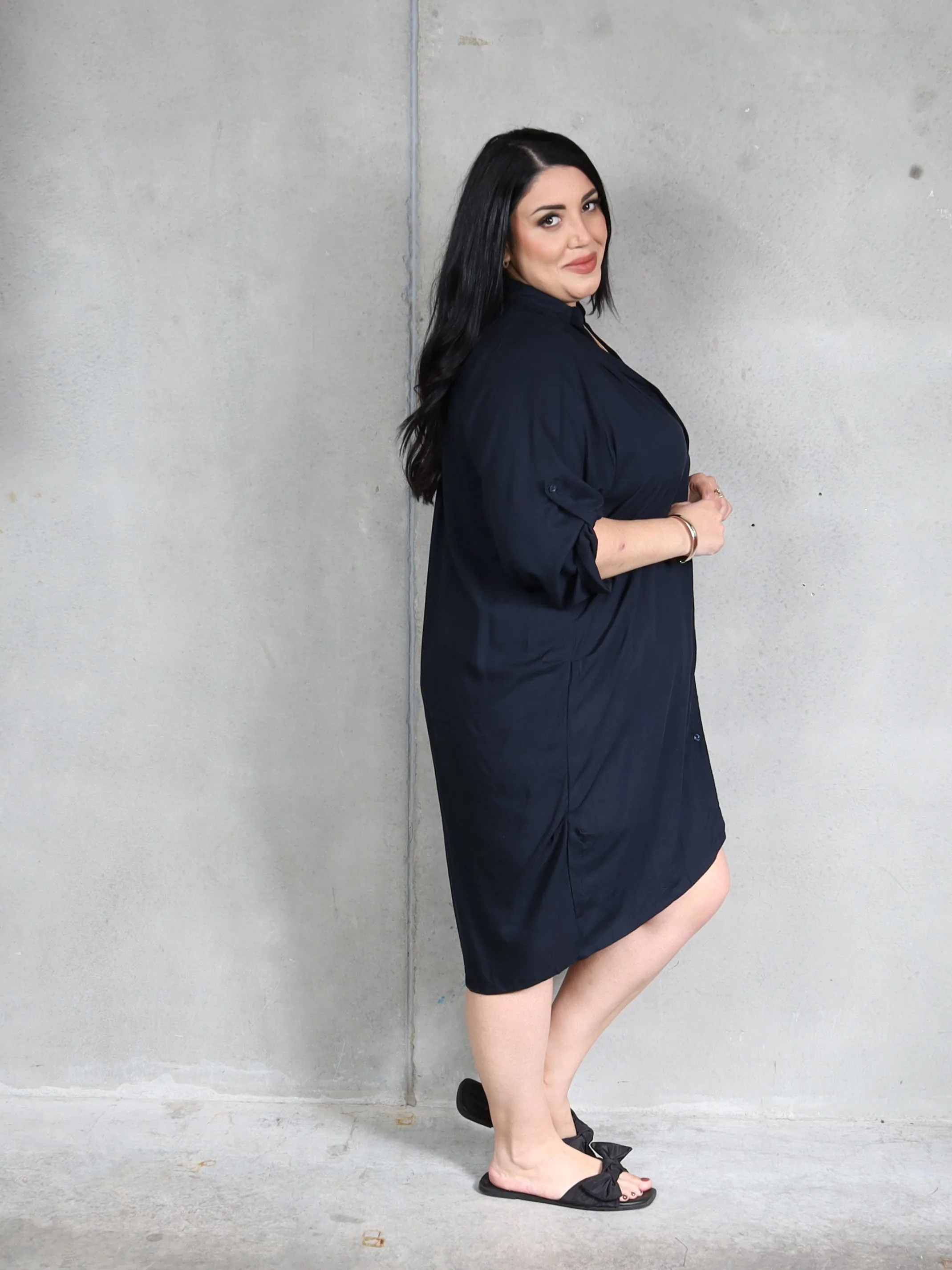 Corfu Shirt Dress - Navy