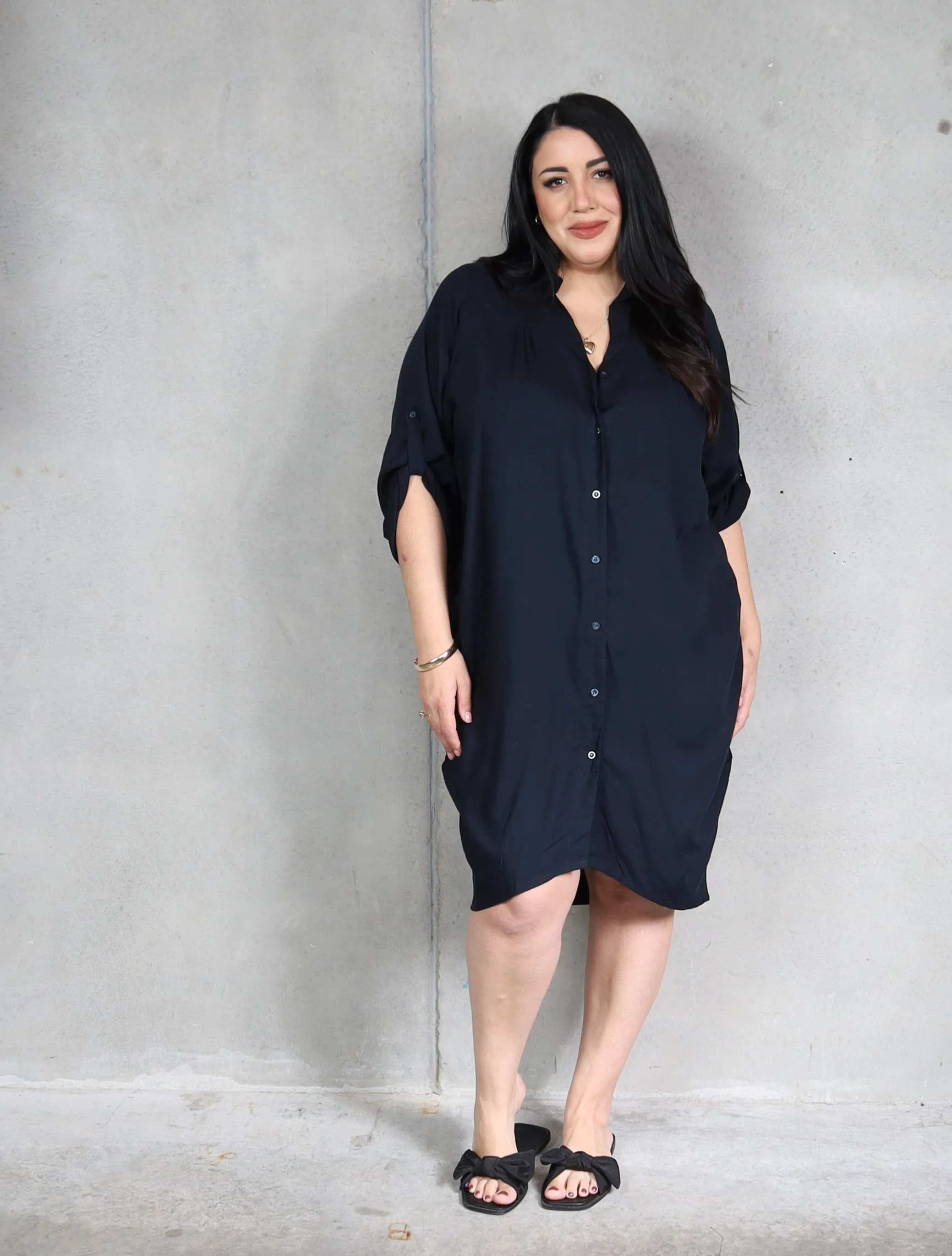 Corfu Shirt Dress - Navy