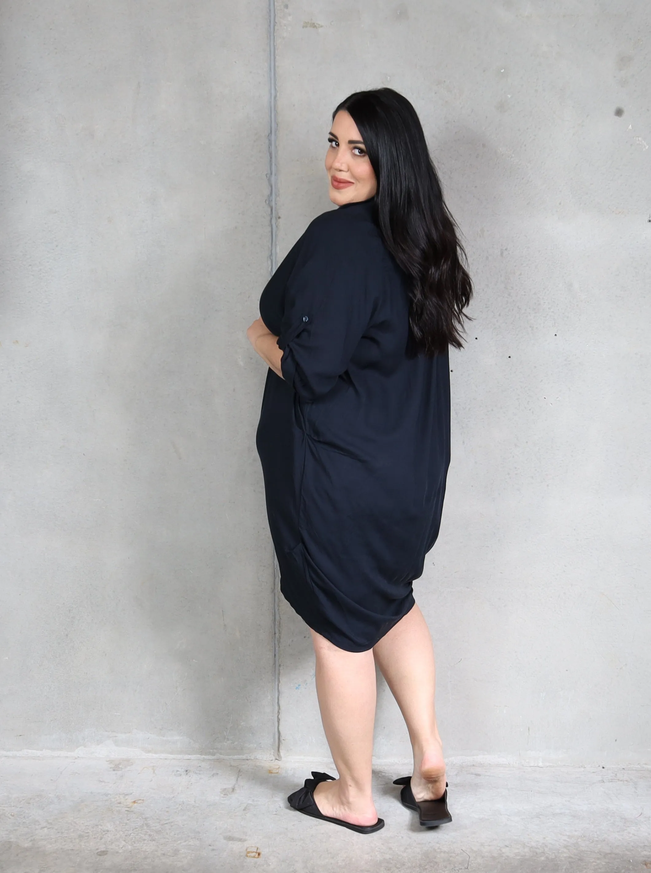 Corfu Shirt Dress - Navy