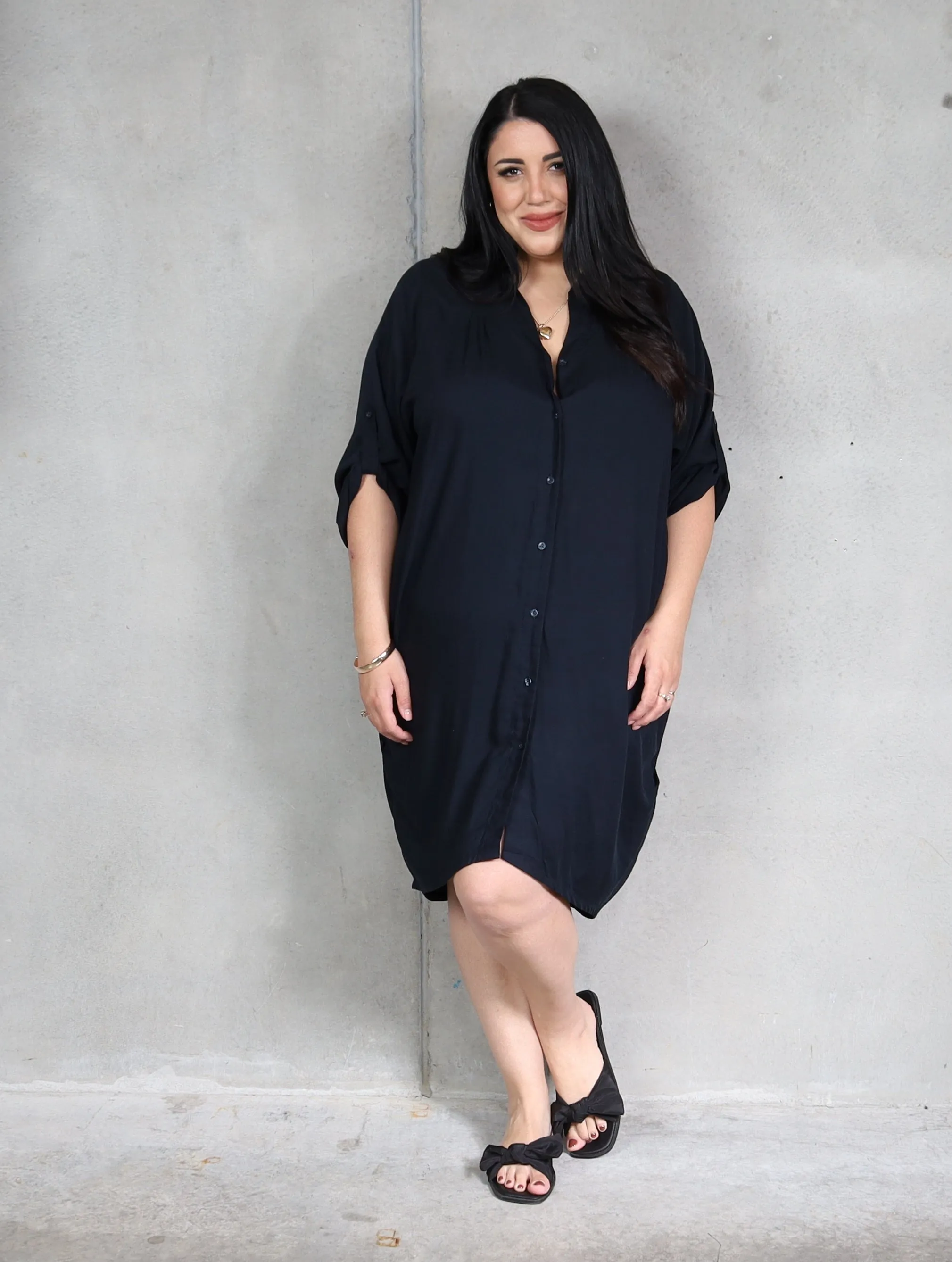 Corfu Shirt Dress - Navy