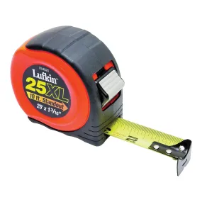 Crescent Lufkin XL8525 Tape Measure, 25 ft L Blade, 1-3/16 in W Blade, Steel Blade, ABS Case, Orange Case