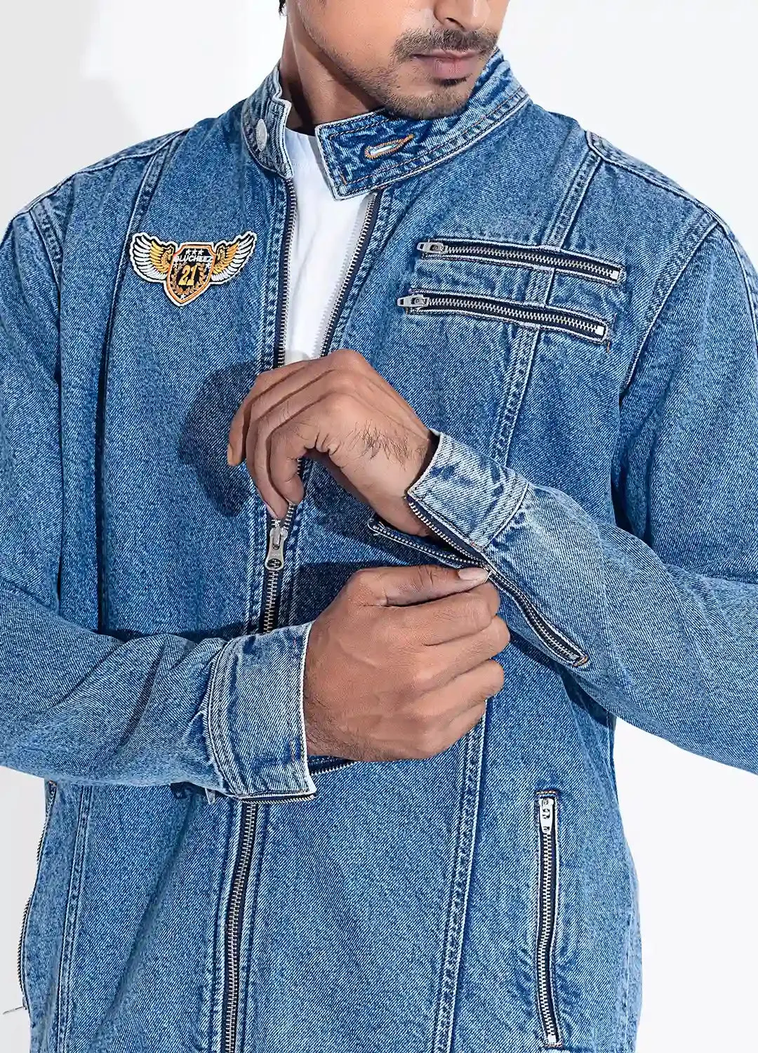 Denim Biker Jacket