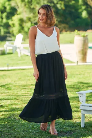 Dharma Black Lace Maxi Skirt