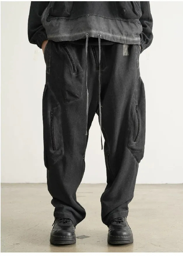 Dirty Dyed PMU Pants Zipper Trousers Jogger