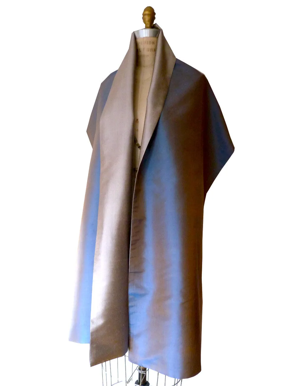 Double Sided Evening Shawl Pewter Penny Blue