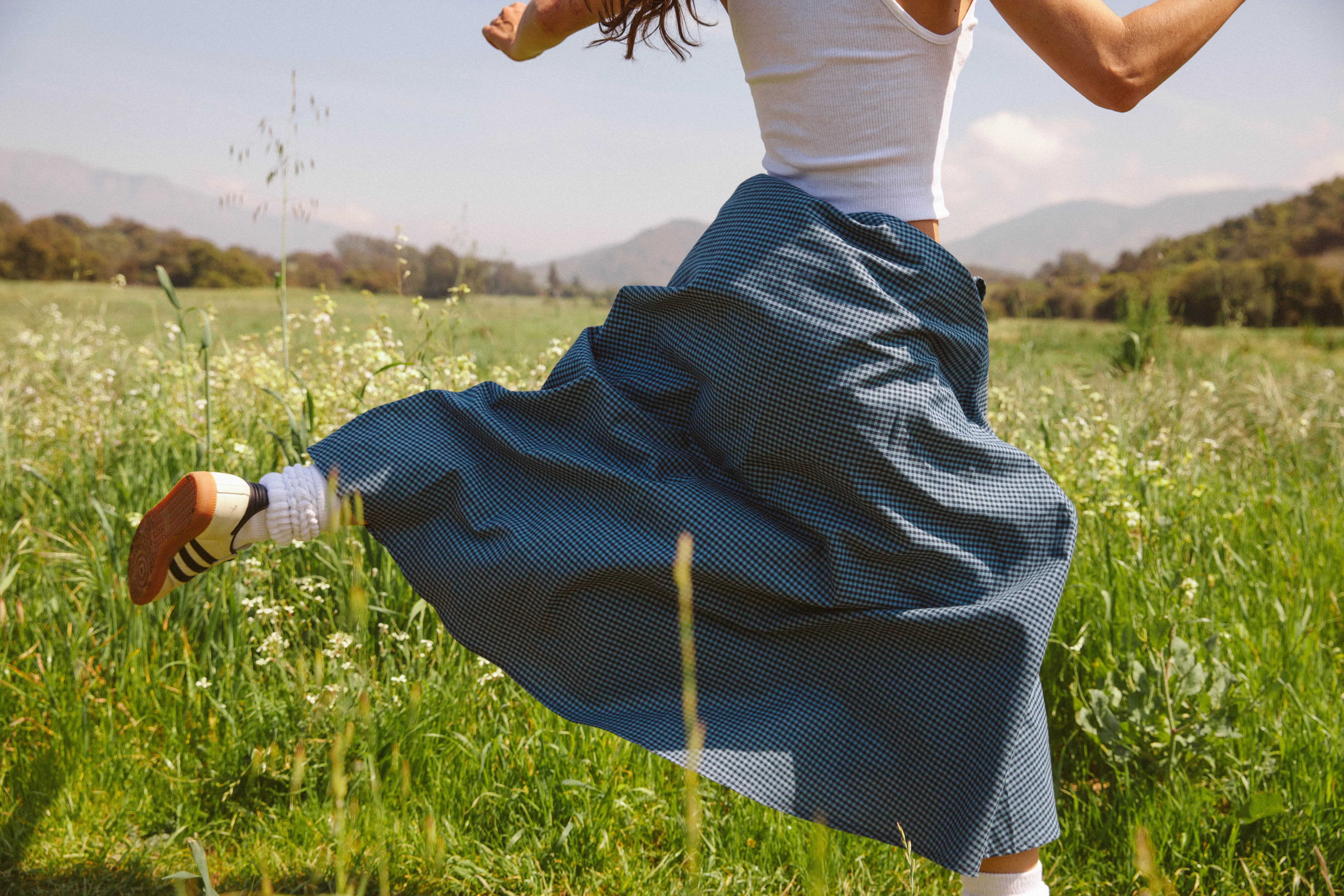 DREAM SKIRT IN FRENCH BLUE GINGHAM