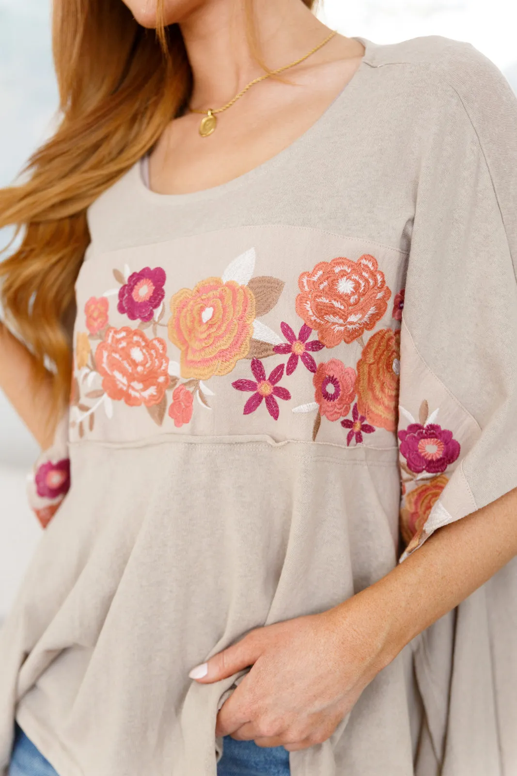 Embroidered Tunic in Mocha