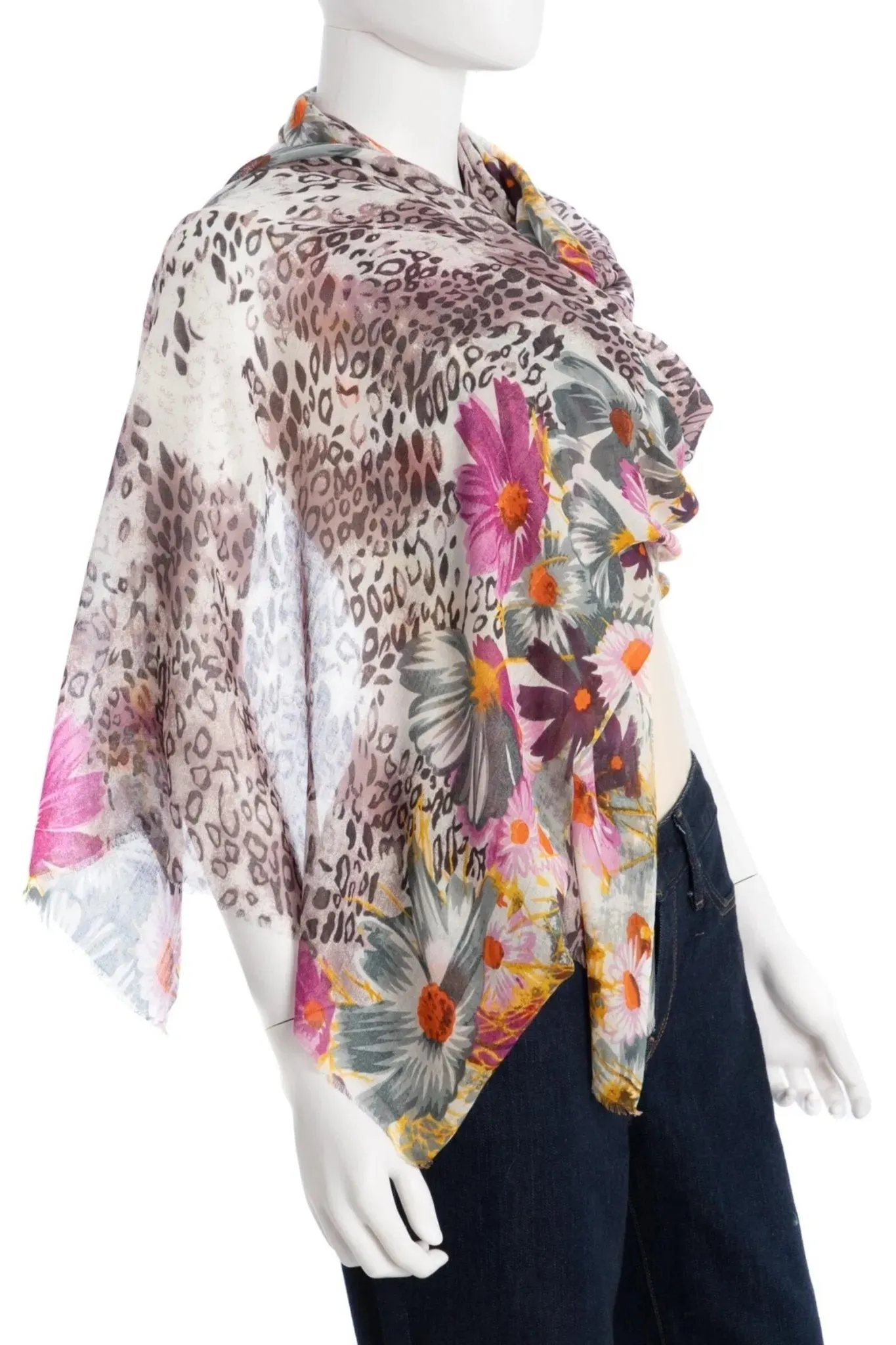 Floral Leopard Scarf