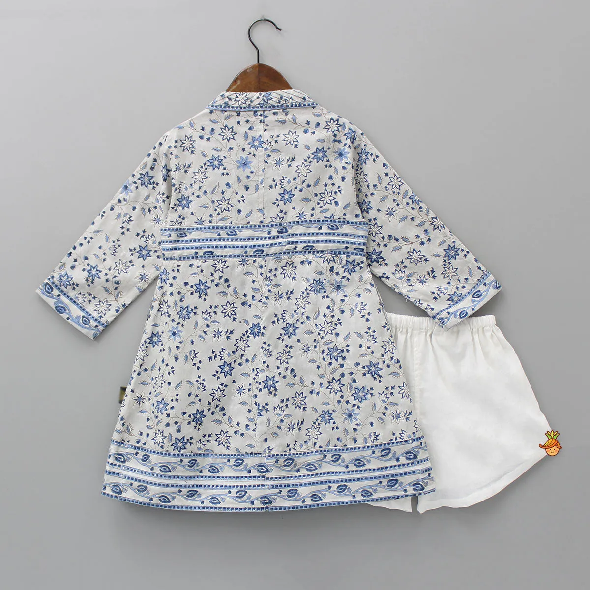 Floral Printed Kurti With White Shorts