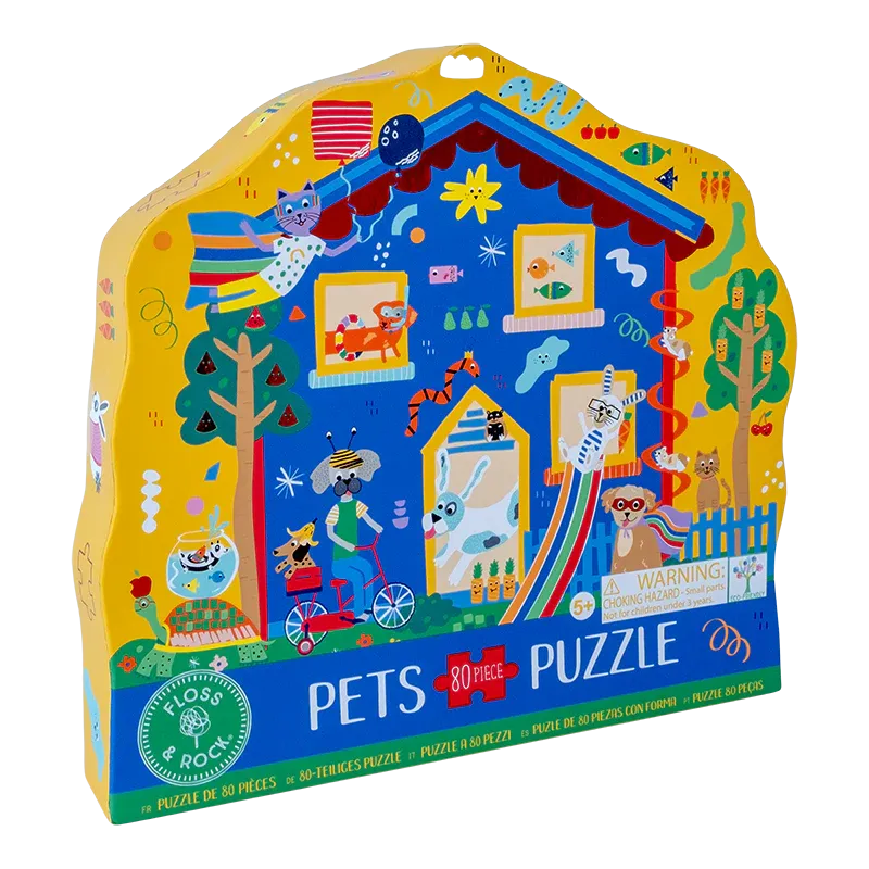 Floss & Rock Pets Shaped Puzzle – 80 Piece