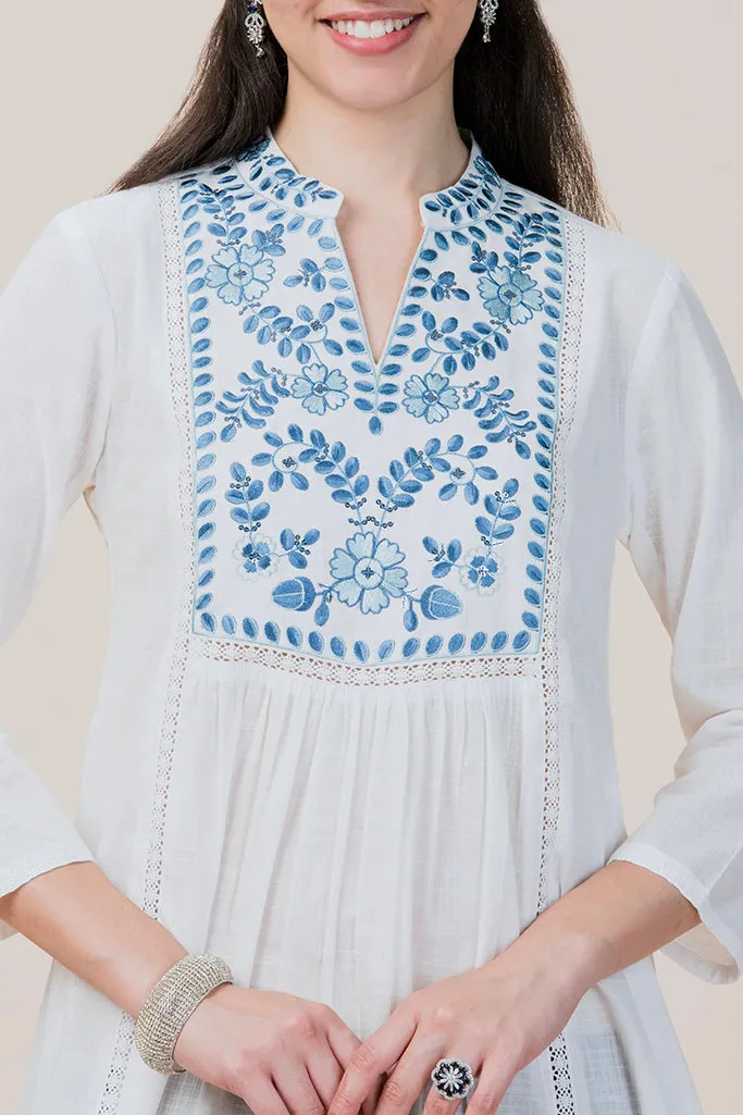 Frost Collared Long Kurta Plus Size