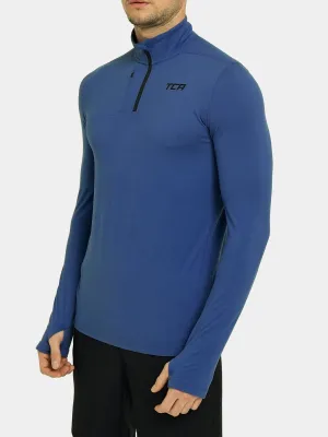 Fusion Half Zip Running Top For Men With Thumbholes & Chest Zip Pocket