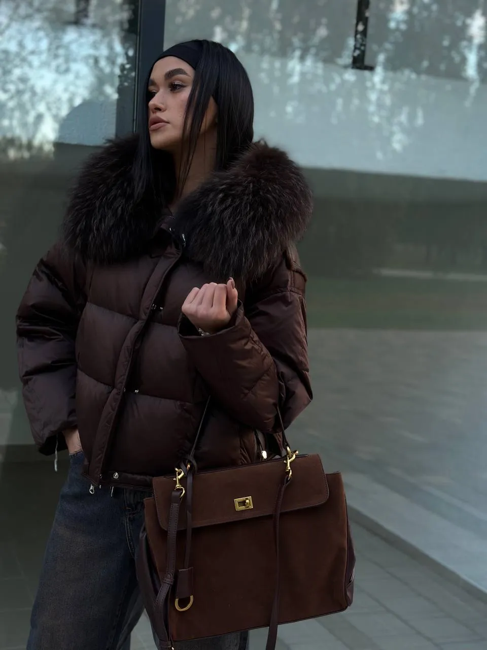 Genuine Fur Trim Down Fill Jacket