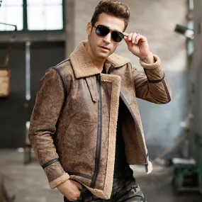 Genuine Leather Faux Shearling Jackets