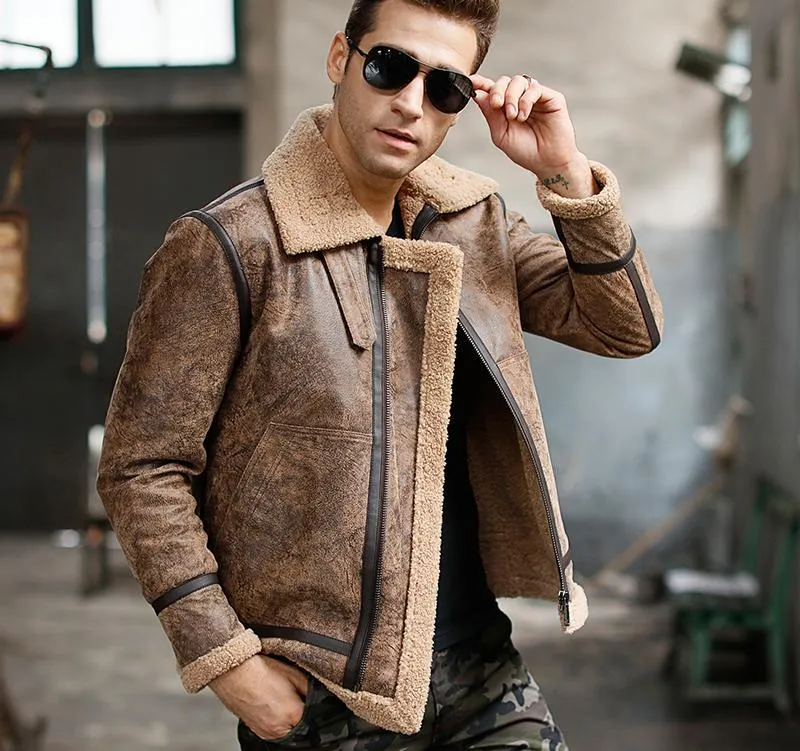 Genuine Leather Faux Shearling Jackets