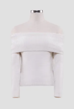 Gia Off the Shoulder Pullover White